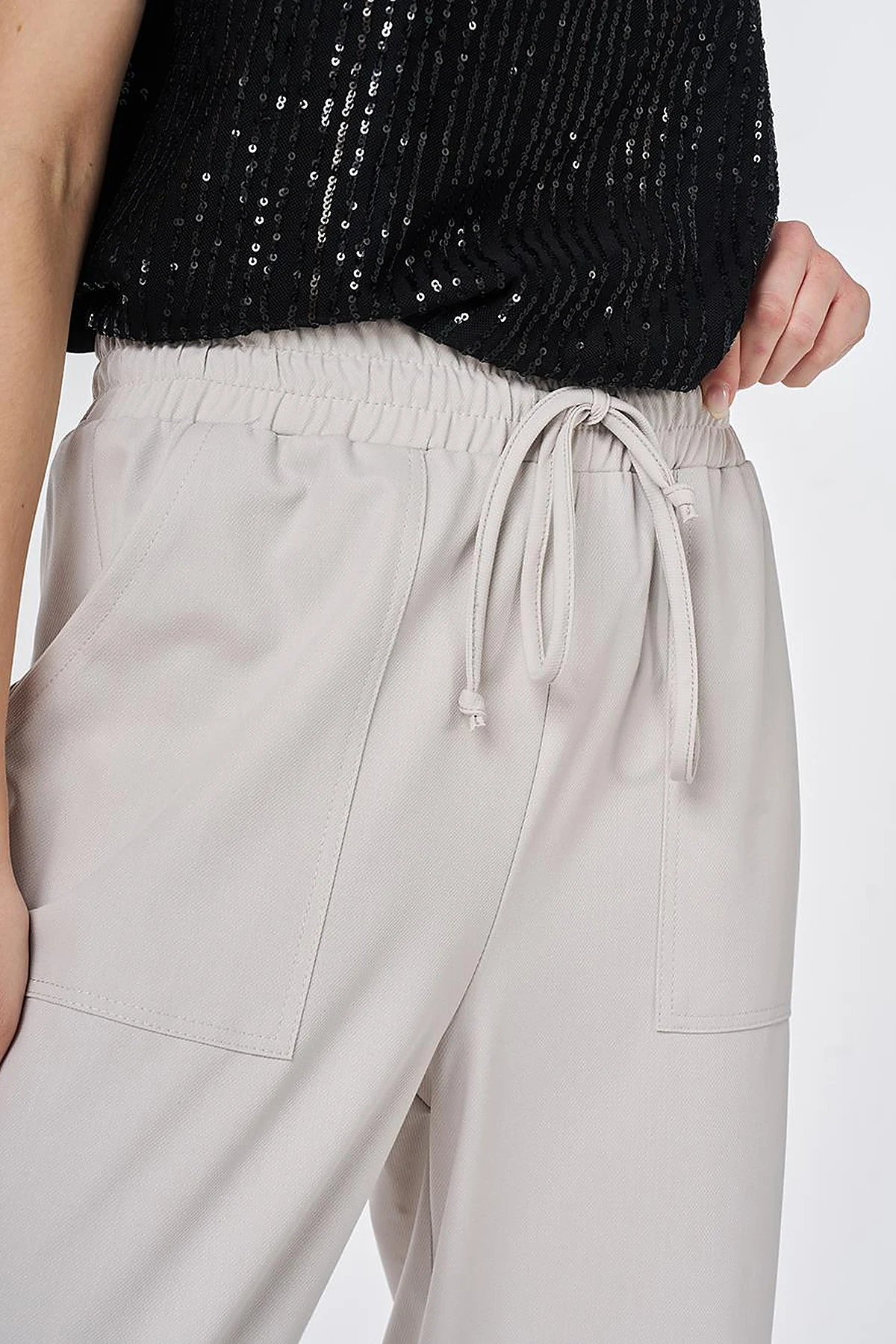 Relaxed Fit Viscose Trousers Gray
