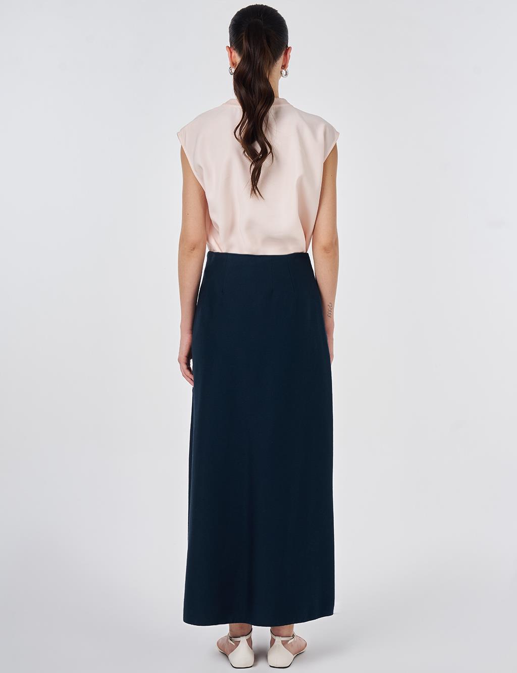 Pleated Non-Denim Skirt Dark Navy