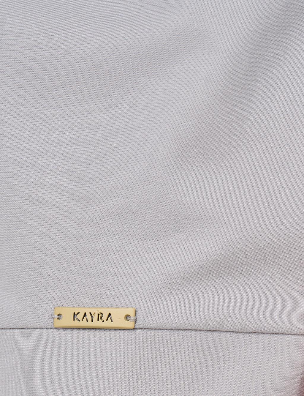 Drawstring Stand Collar Sweatshirt Light Gray