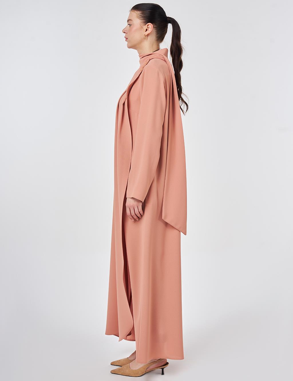 Şal Yaka Krep Pardesü Mantar