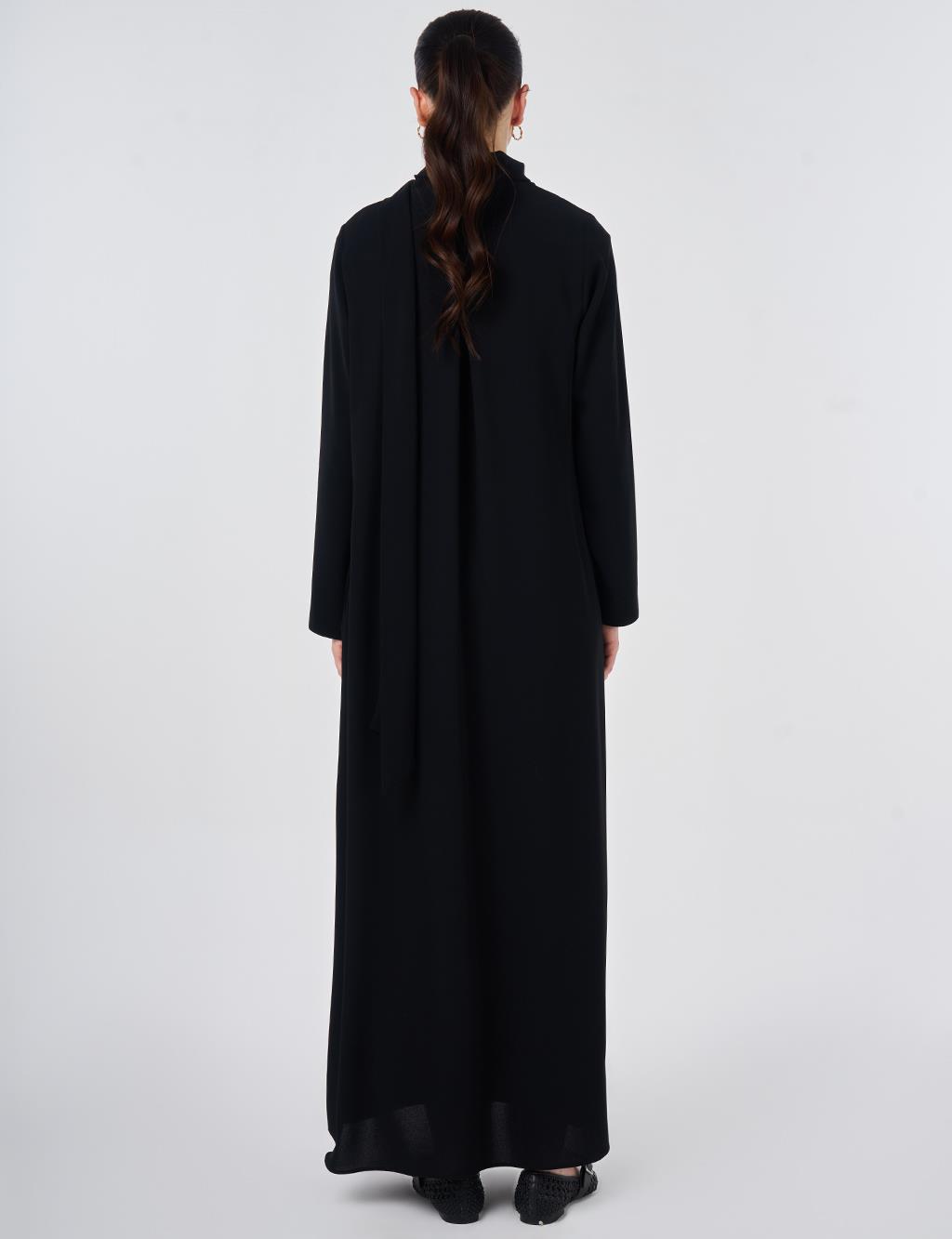 Şal Yaka Krep Pardesü Siyah