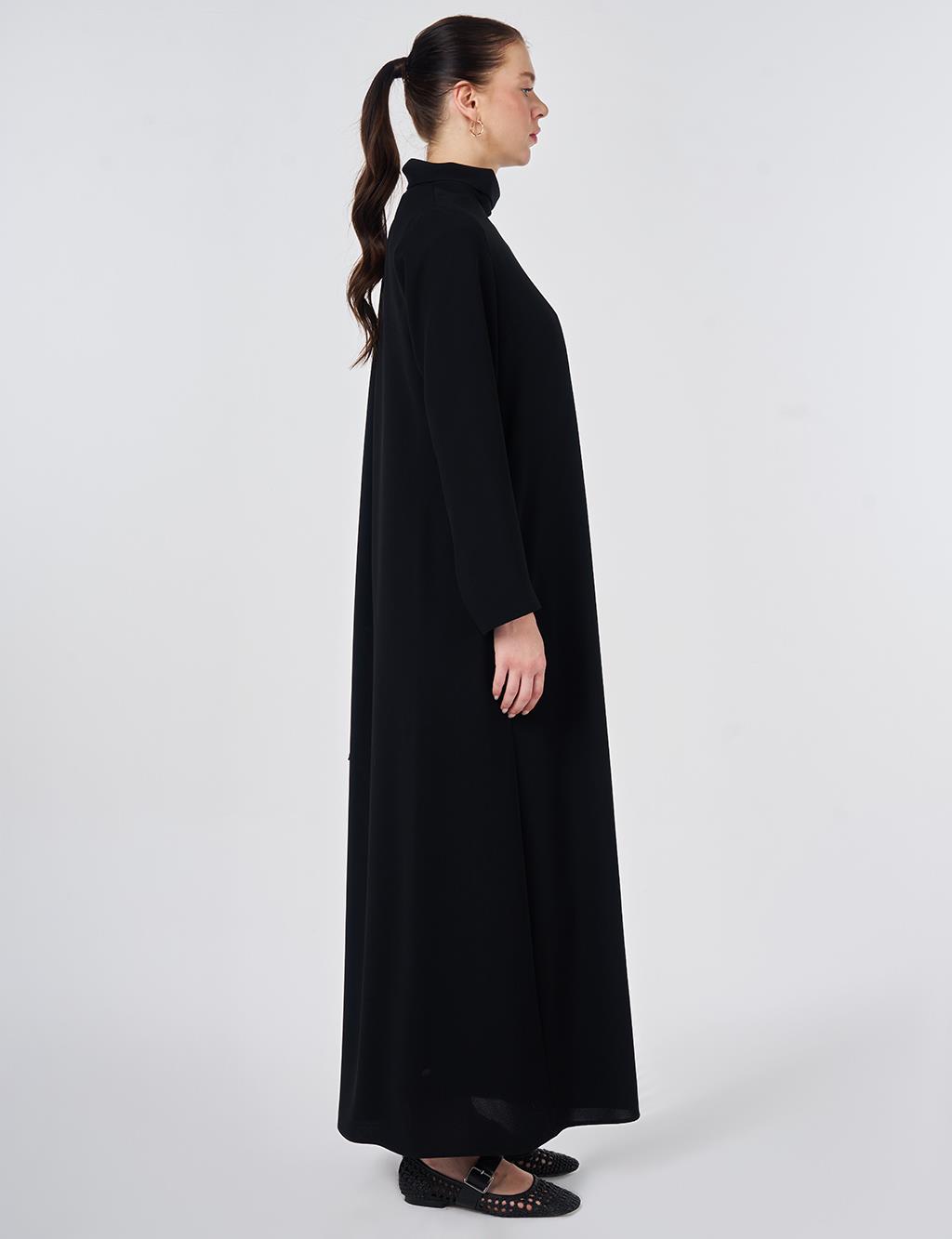 Şal Yaka Krep Pardesü Siyah