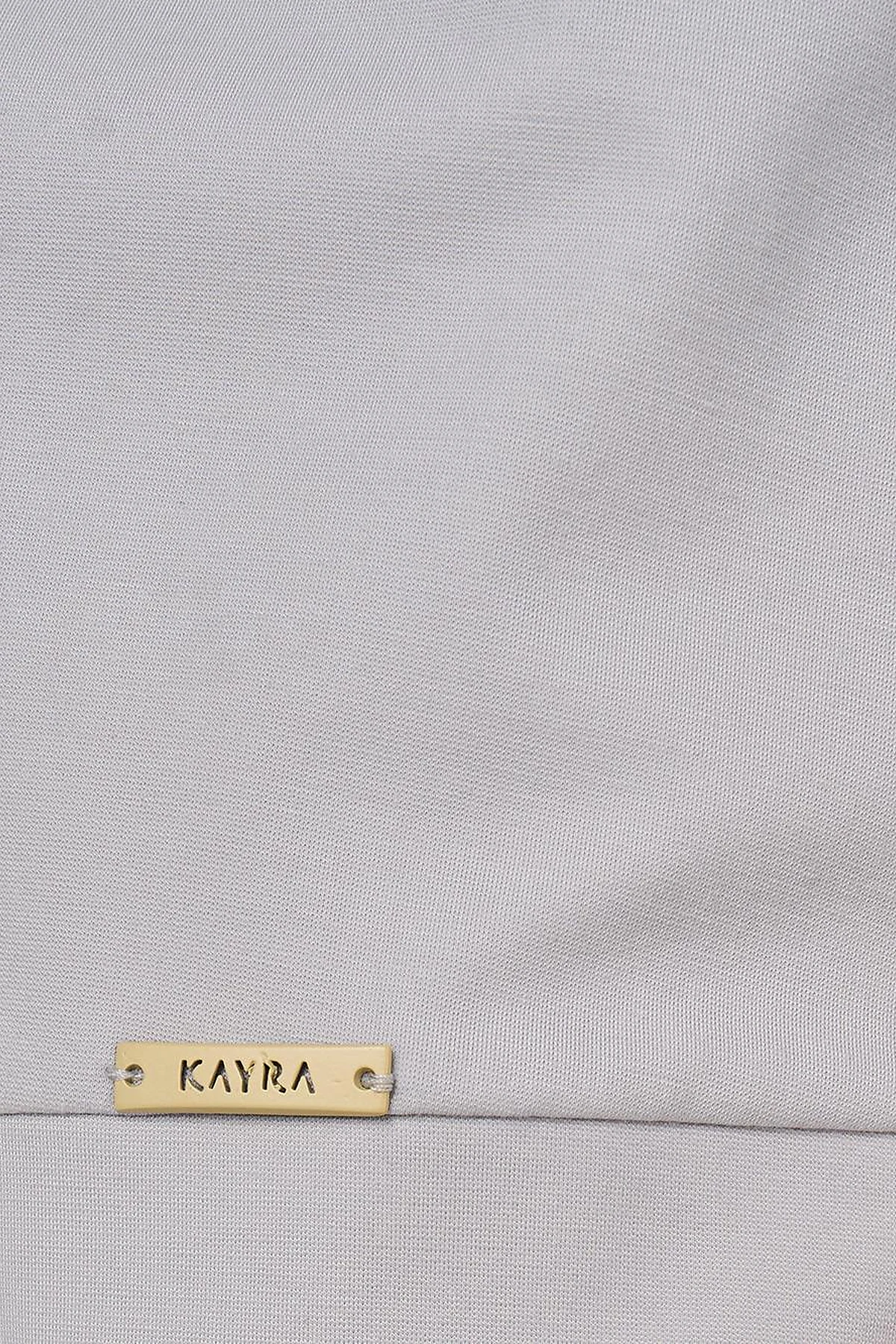 Drawstring Stand Collar Sweatshirt Light Gray