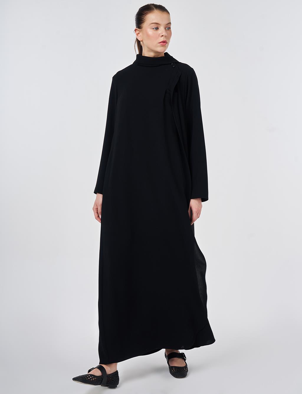 Şal Yaka Krep Pardesü Siyah