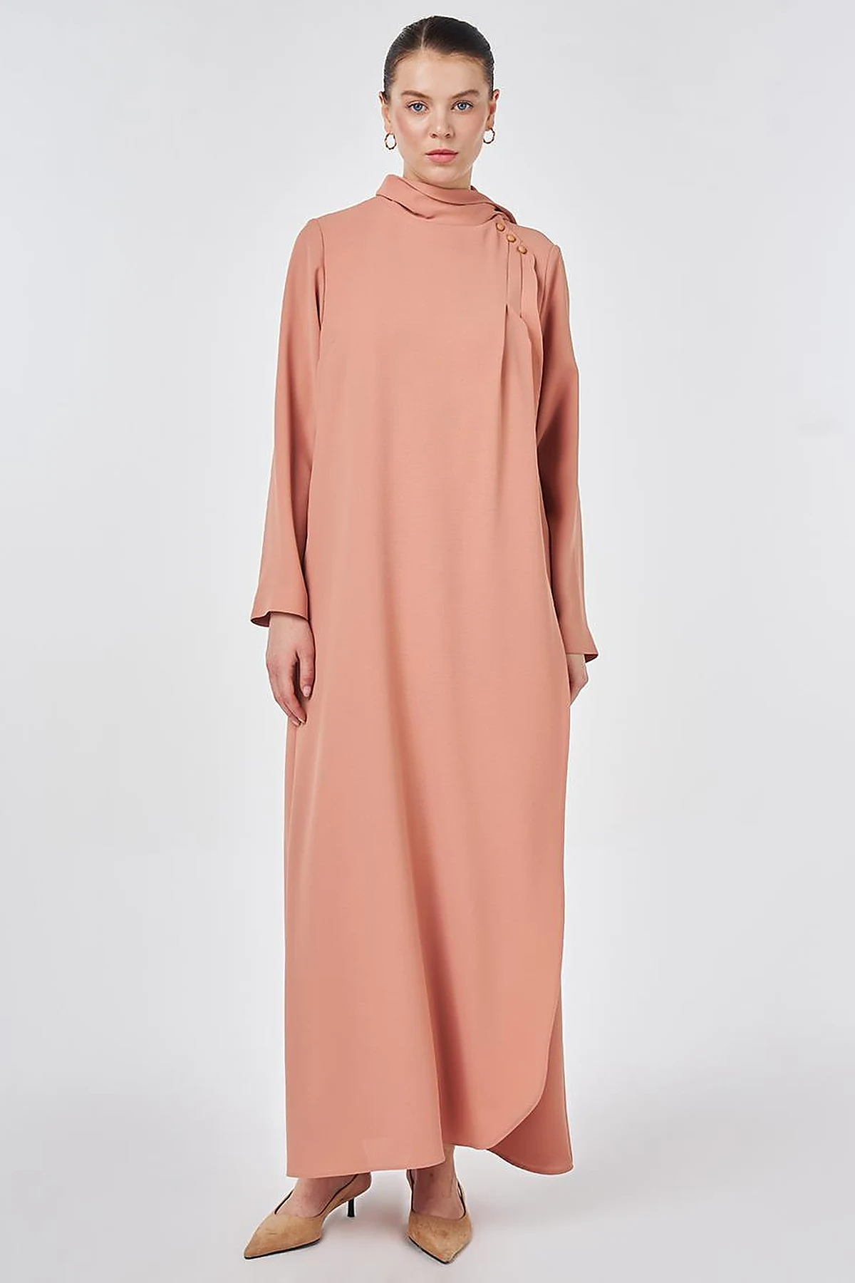 Shawl Collar Crepe Overcoat Cork