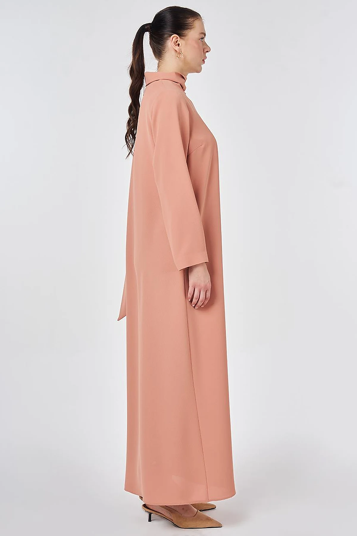 Shawl Collar Crepe Overcoat Cork