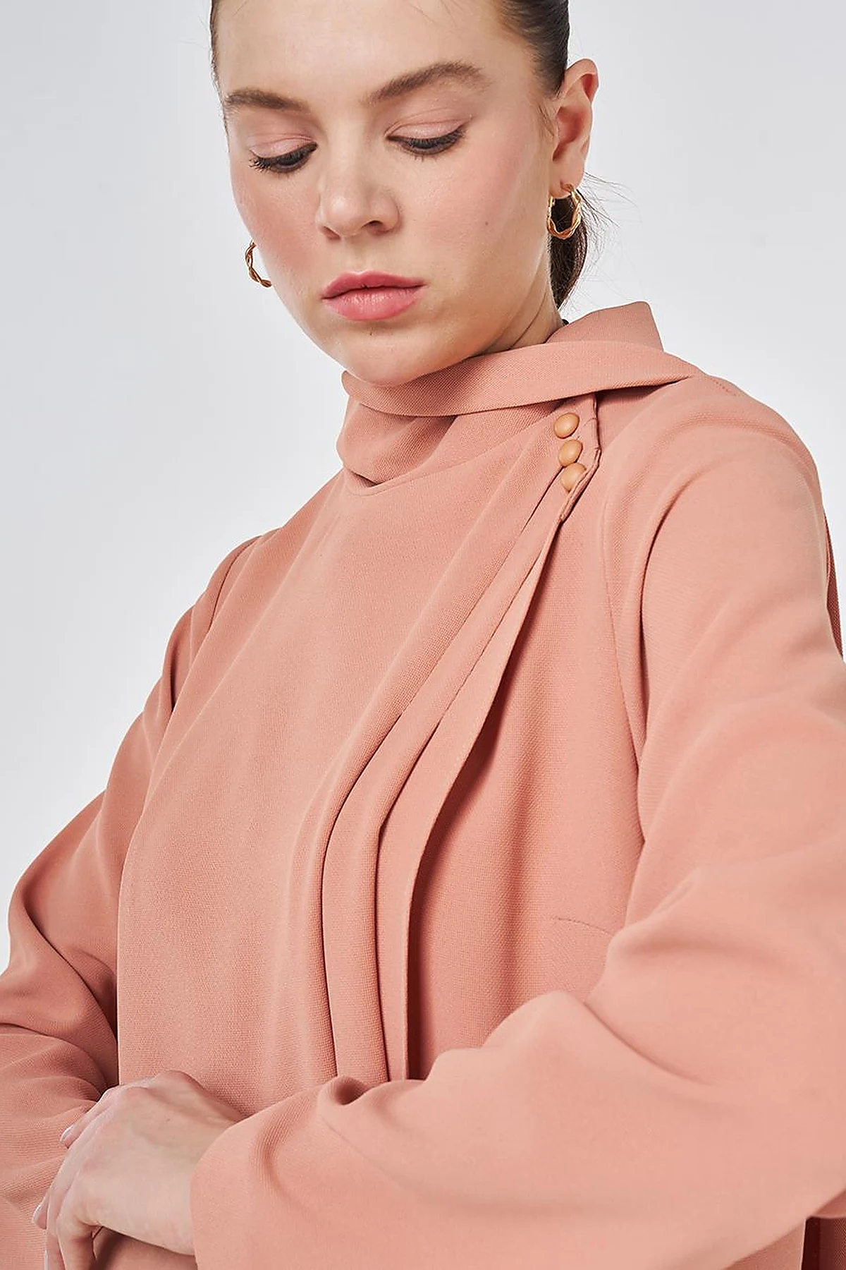 Shawl Collar Crepe Overcoat Cork