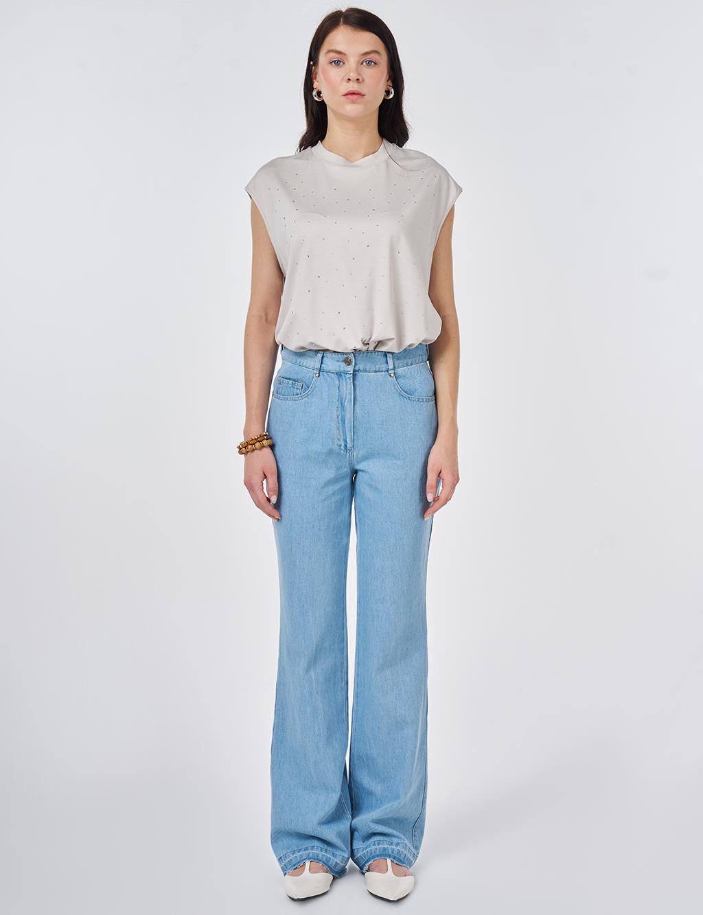 Straight Denim Pants Ice Blue