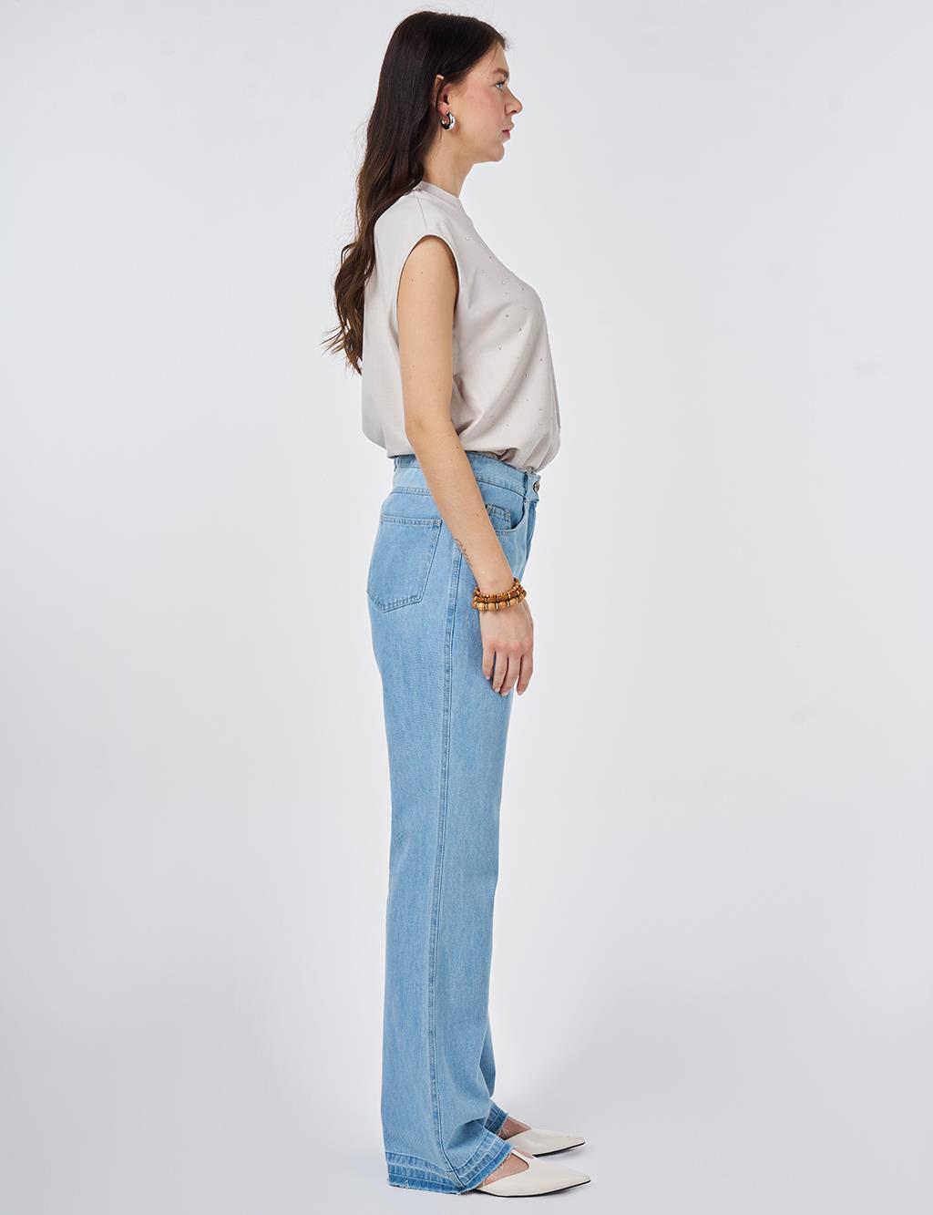 Straight Denim Pants Ice Blue