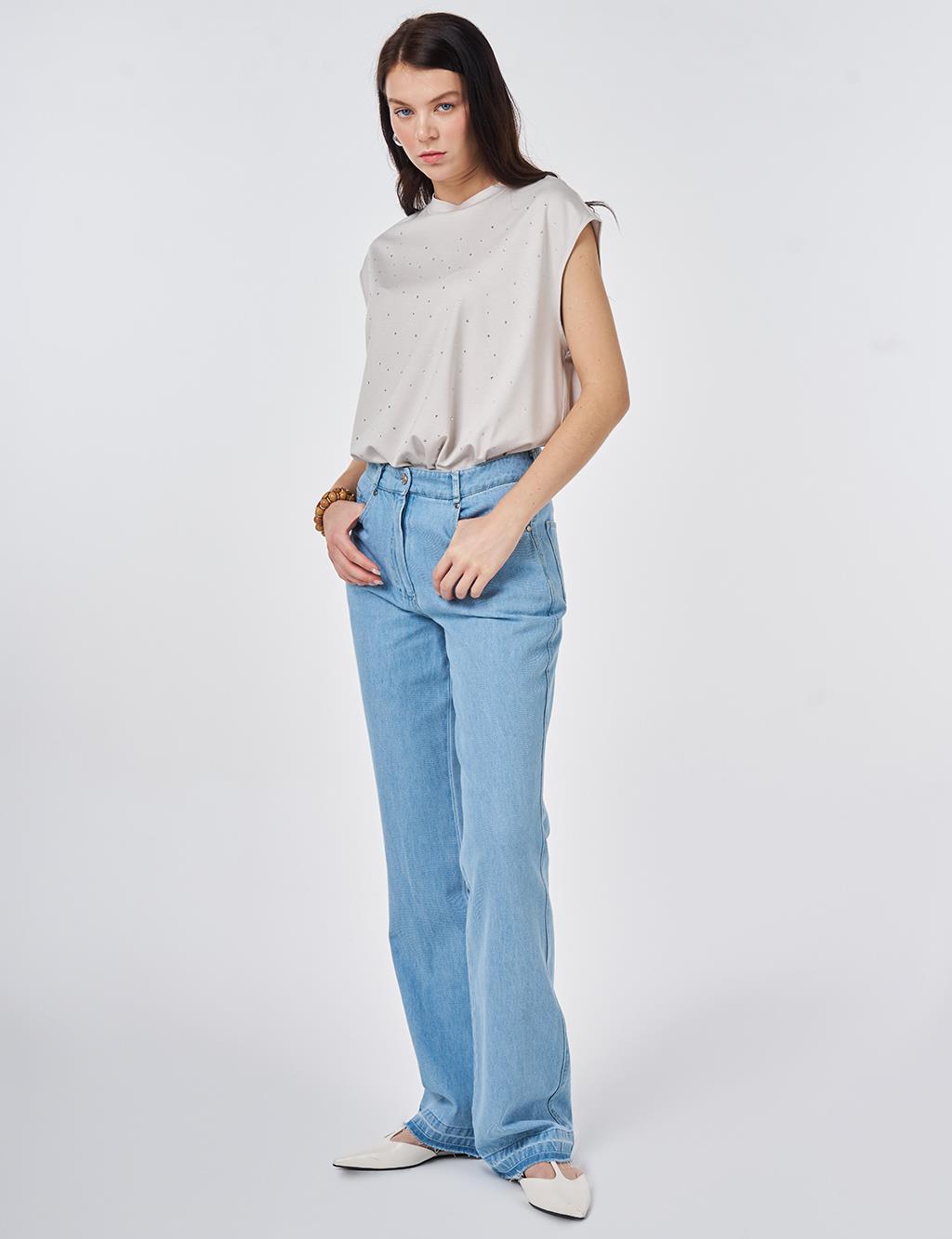 Straight Denim Pants Ice Blue