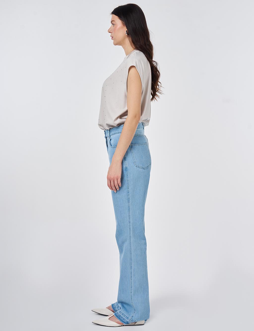 Straight Denim Pants Ice Blue