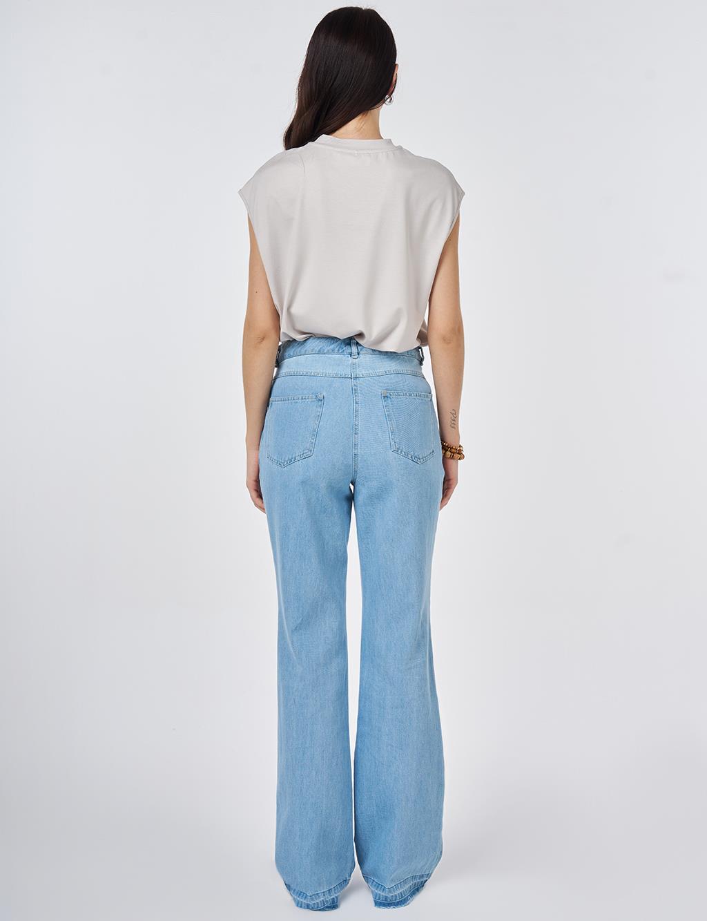 Straight Denim Pants Ice Blue