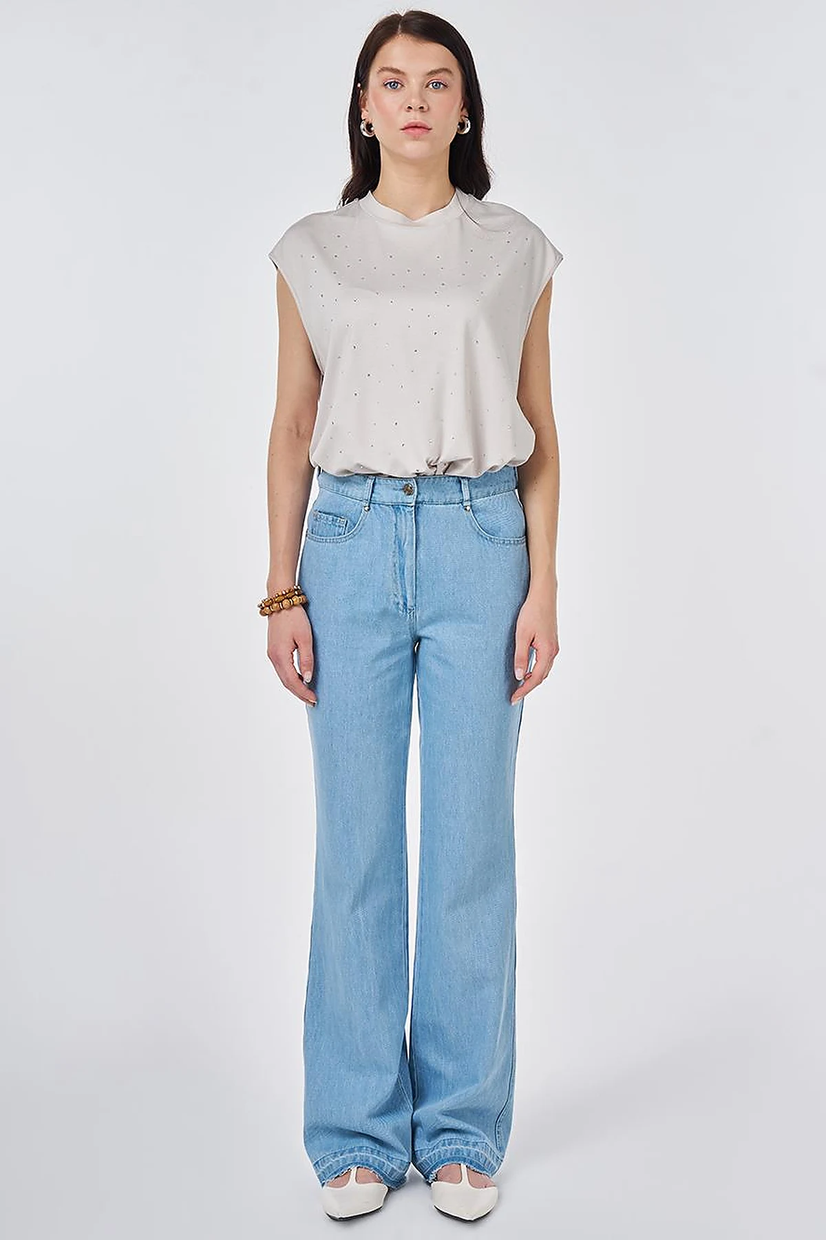 Straight Denim Pants Ice Blue