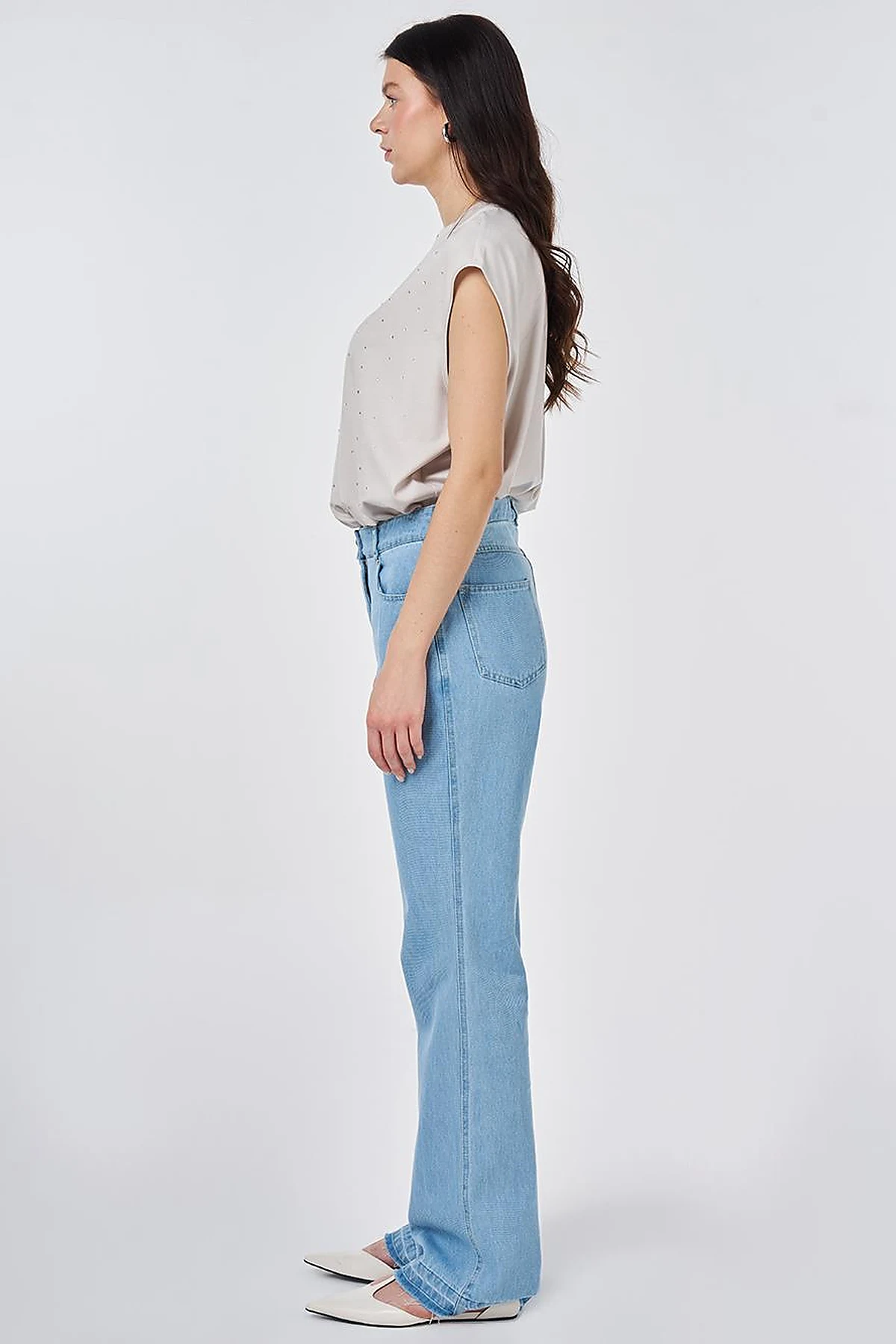 Straight Denim Pants Ice Blue