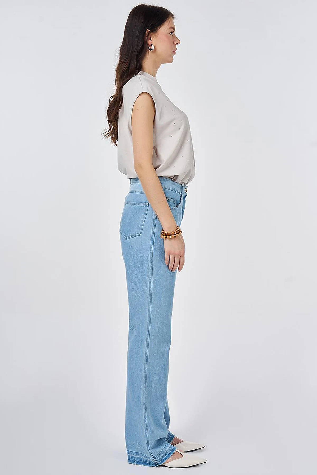 Straight Denim Pants Ice Blue