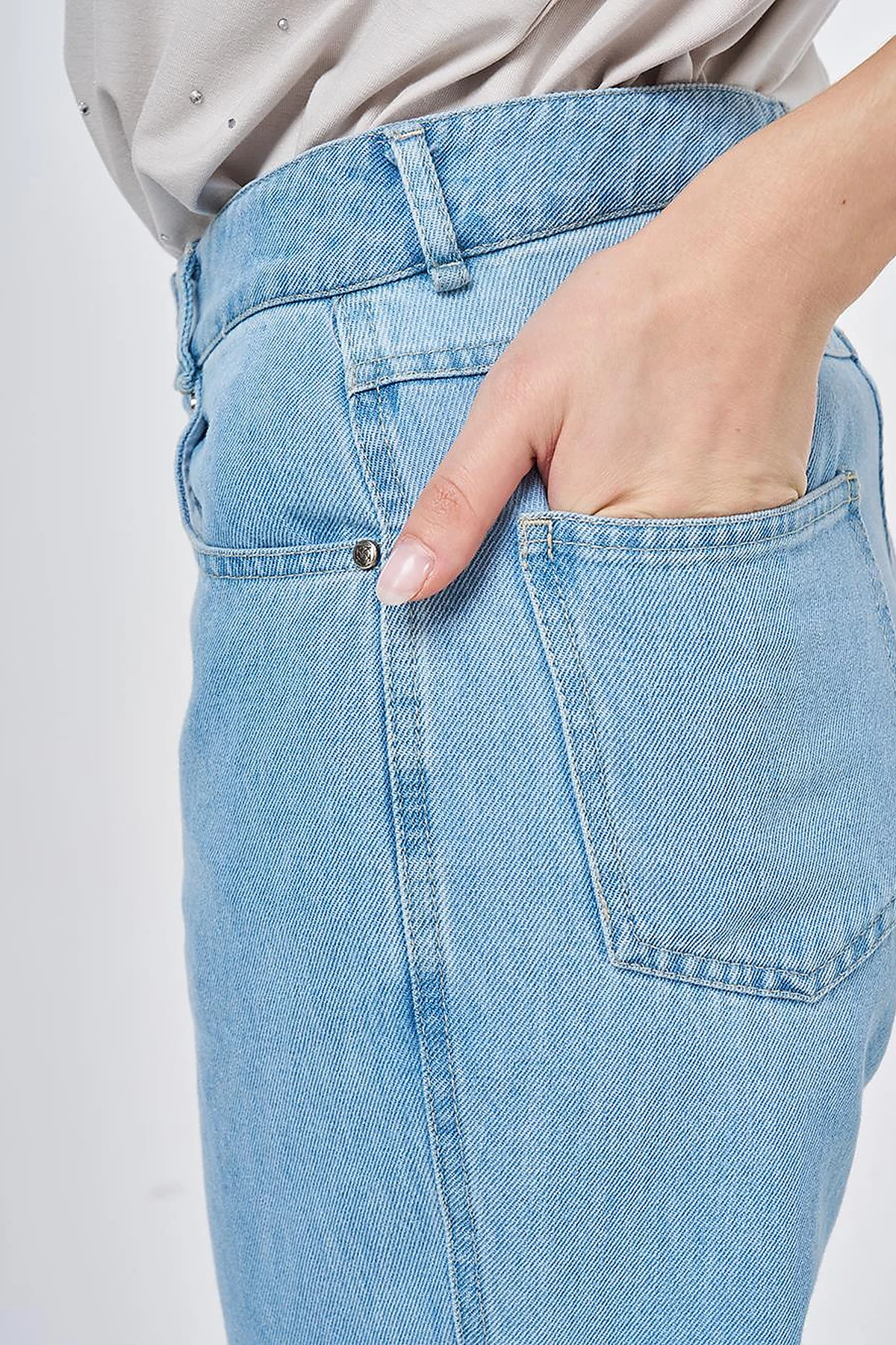 Straight Denim Pants Ice Blue