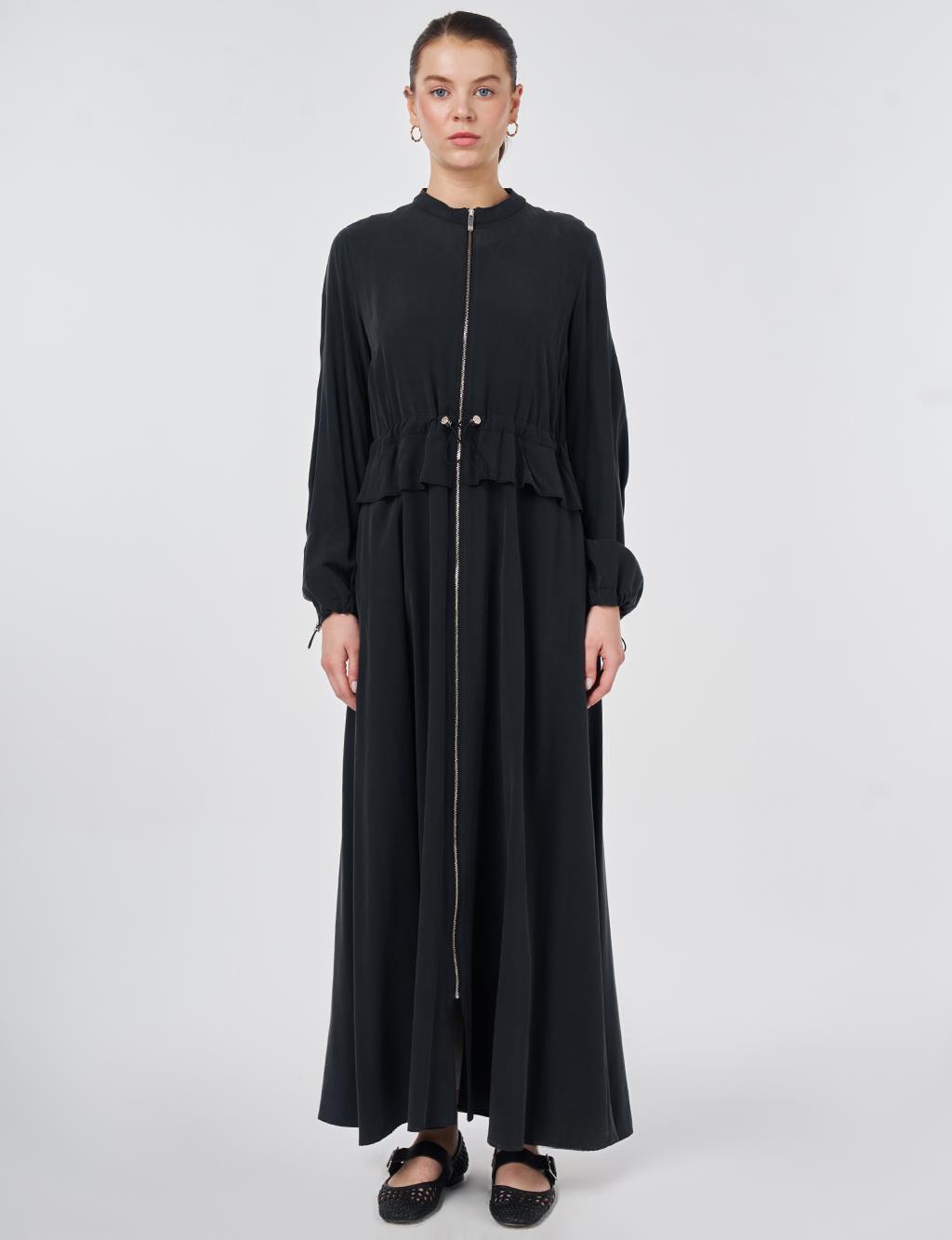 Elasticated-Waist Modal Throw-On Black