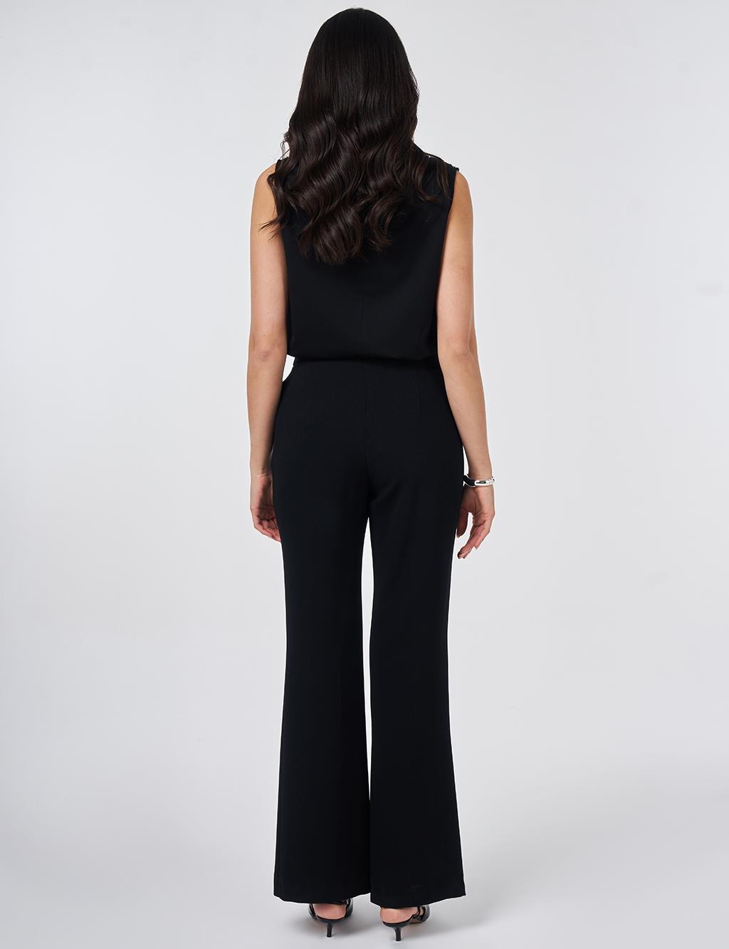 Ironed Flare Trousers Black
