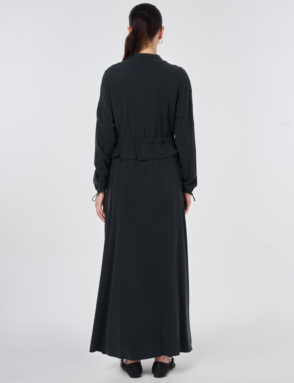 Elasticated-Waist Modal Throw-On Black