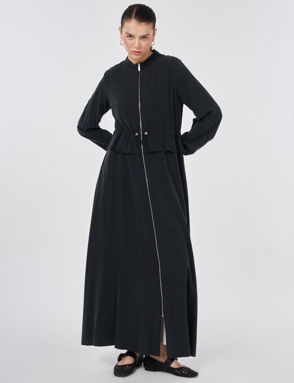 Elasticated-Waist Modal Throw-On Black