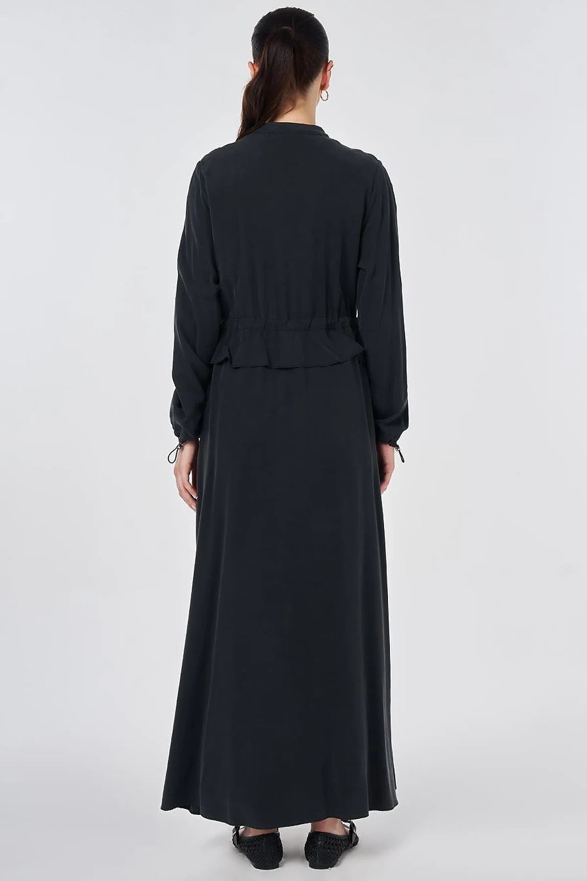 Elasticated-Waist Modal Throw-On Black