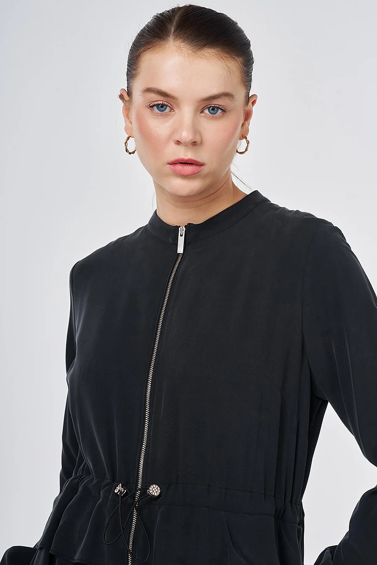 Elasticated-Waist Modal Throw-On Black