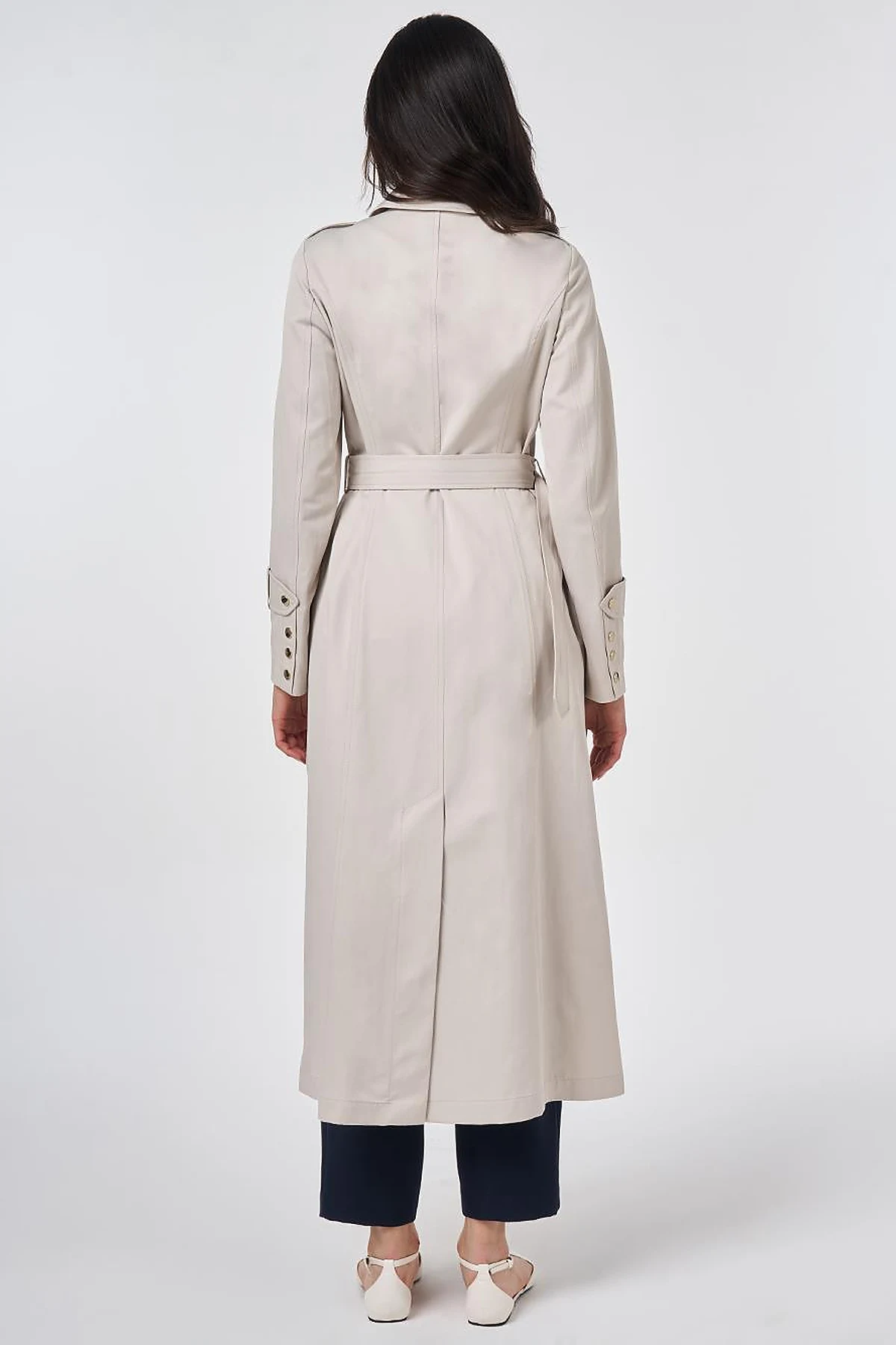 Button Detail Trench Coat Stone
