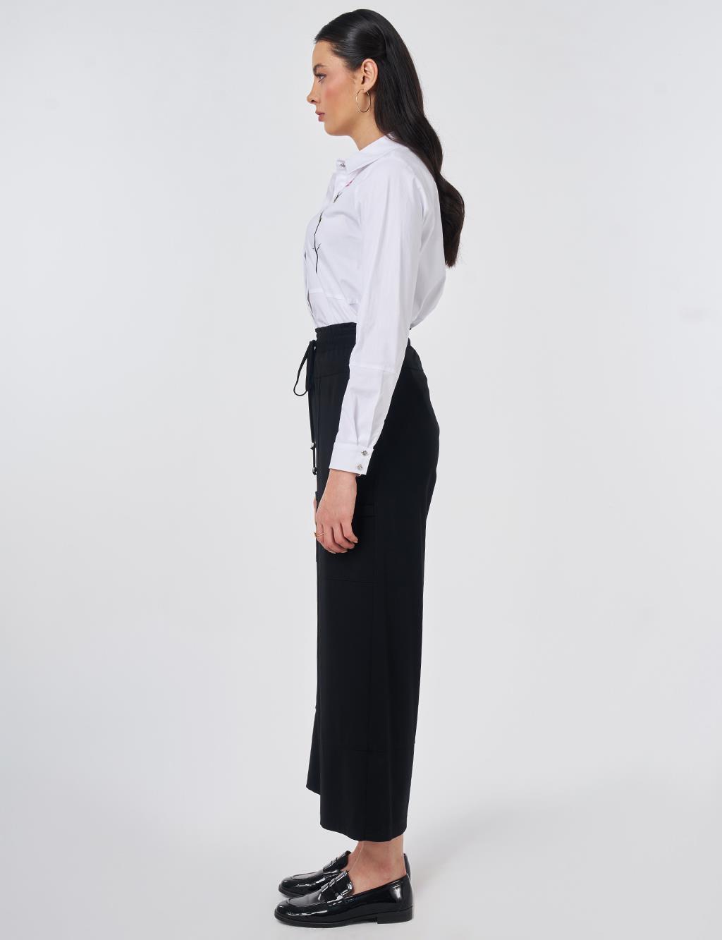 Relaxed Fit Rayon Trousers Black