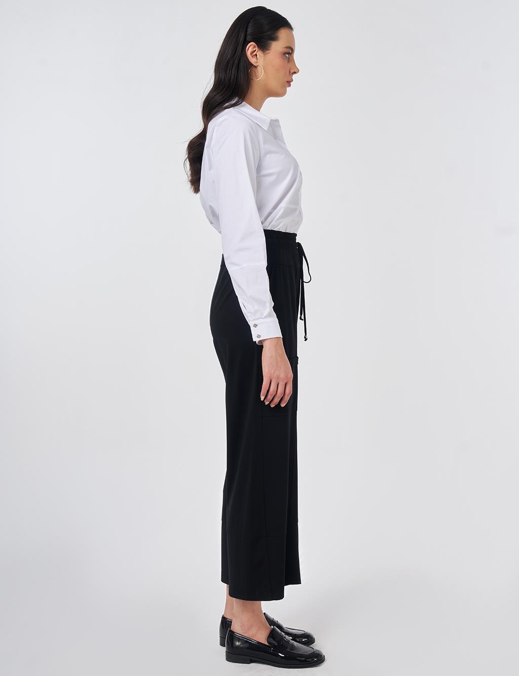 Relaxed Fit Rayon Trousers Black
