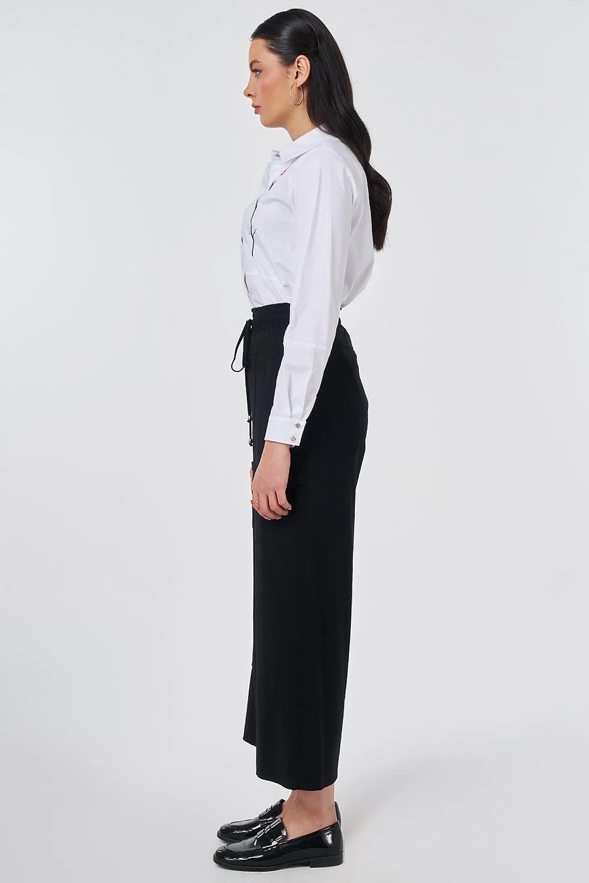 Cargo Pocket Rayon Trousers Black