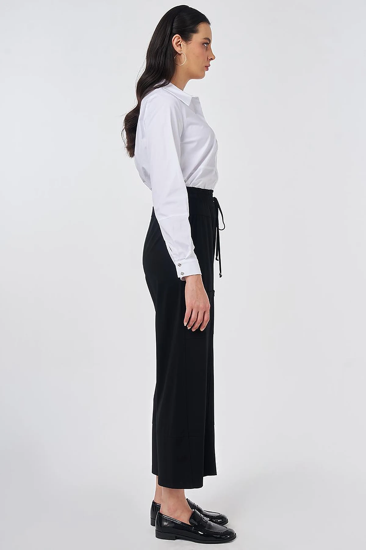 Cargo Pocket Rayon Trousers Black