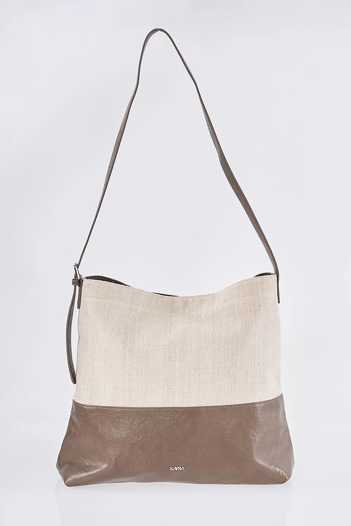 Leather-Trimmed Shopper Bag - Dark Brown