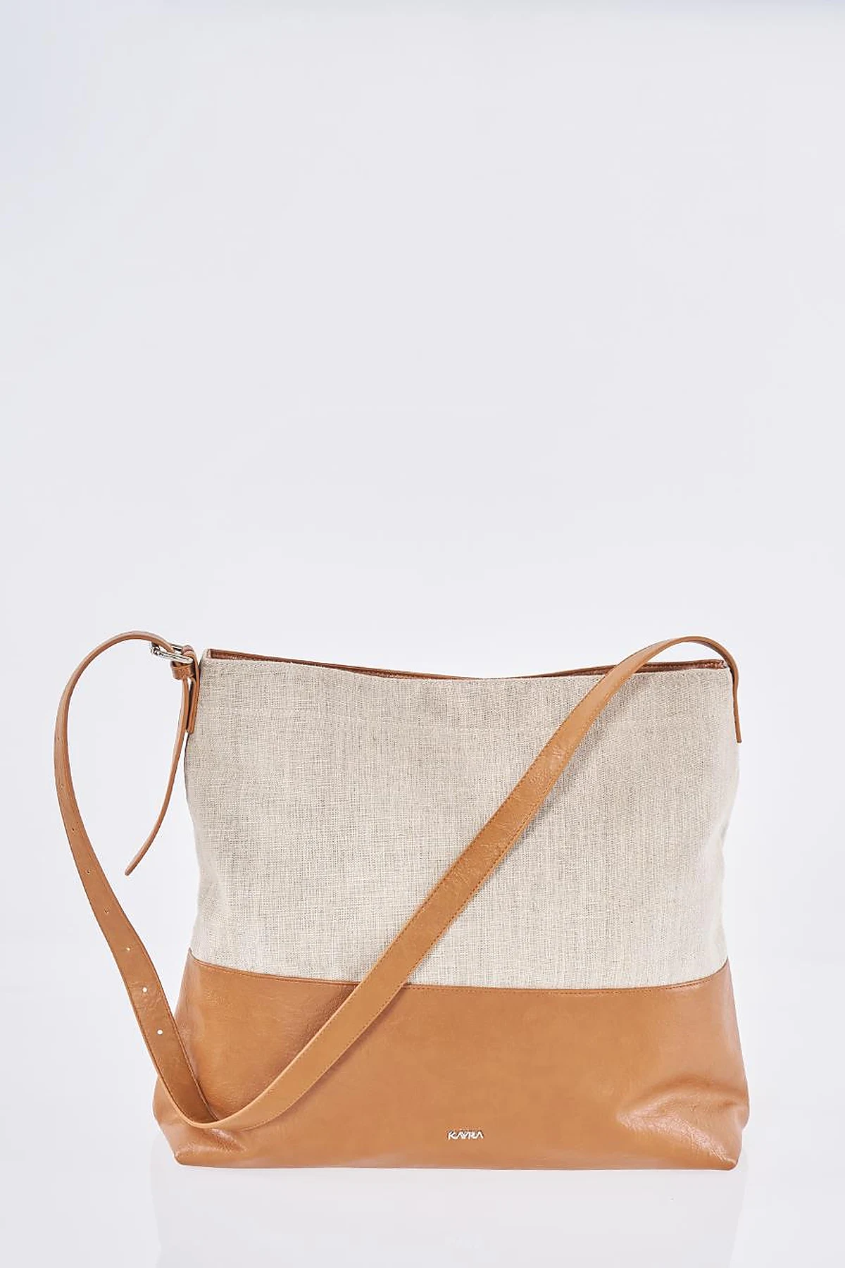 Leather-Trimmed Shopper Bag - Brown