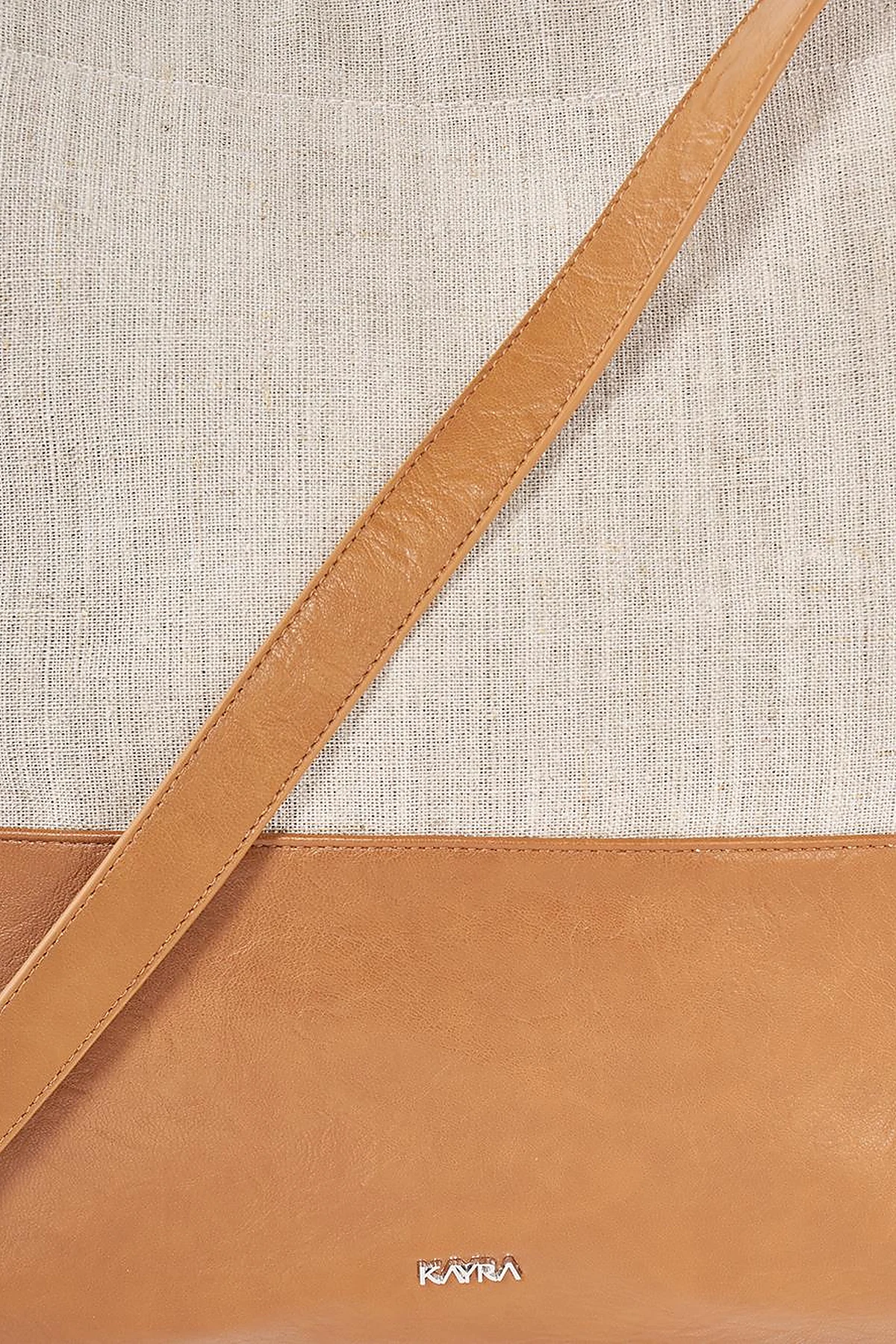 Leather-Trimmed Shopper Bag - Brown