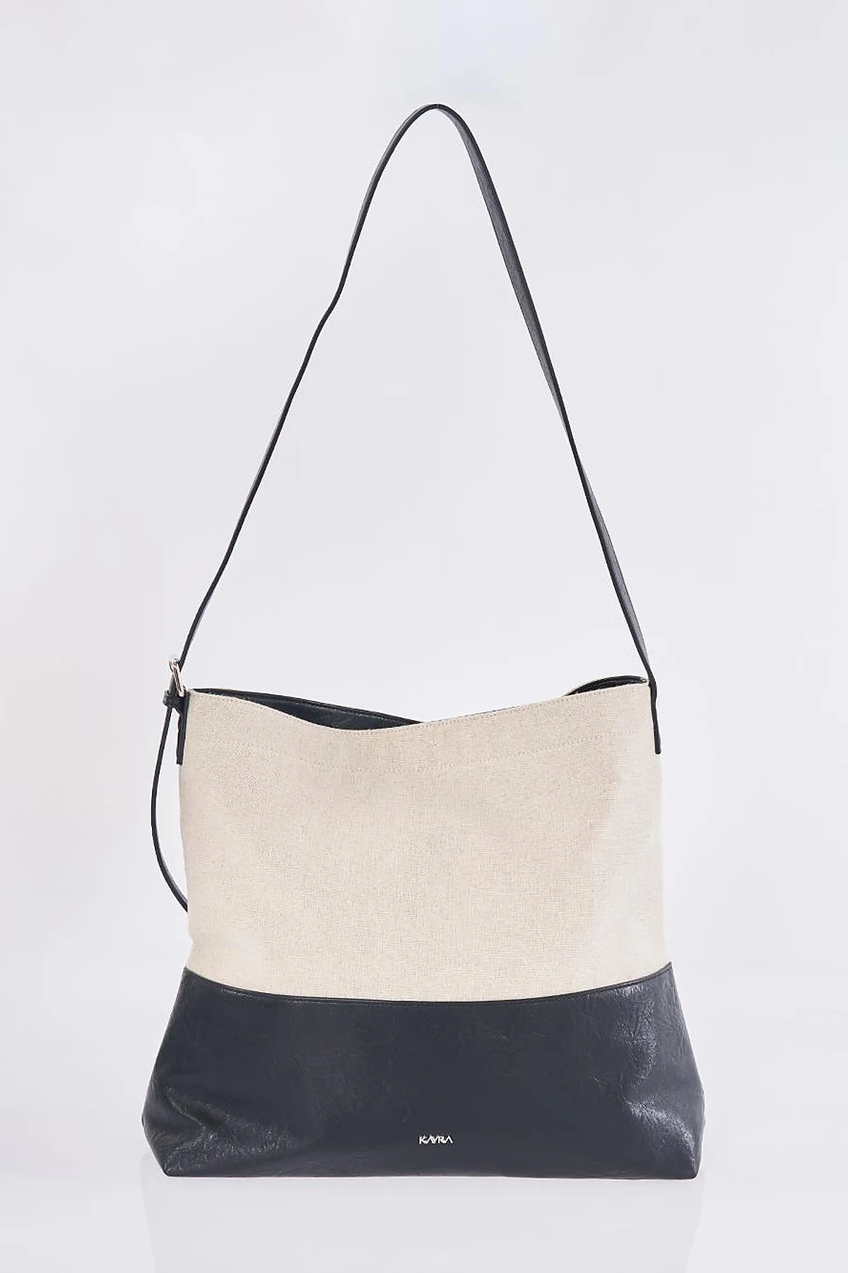 Leather-Trimmed Shopper Bag - Black