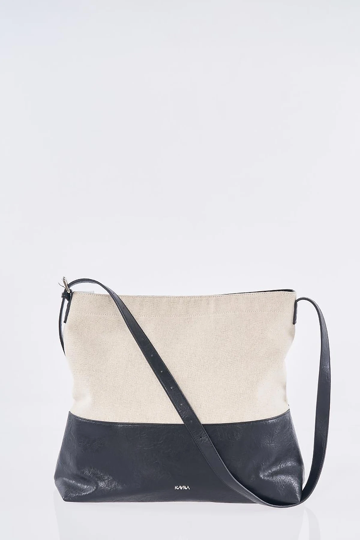 Leather-Trimmed Shopper Bag - Black