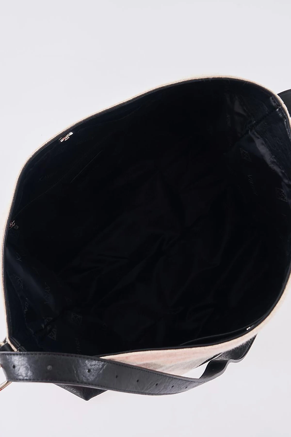Leather-Trimmed Shopper Bag - Black