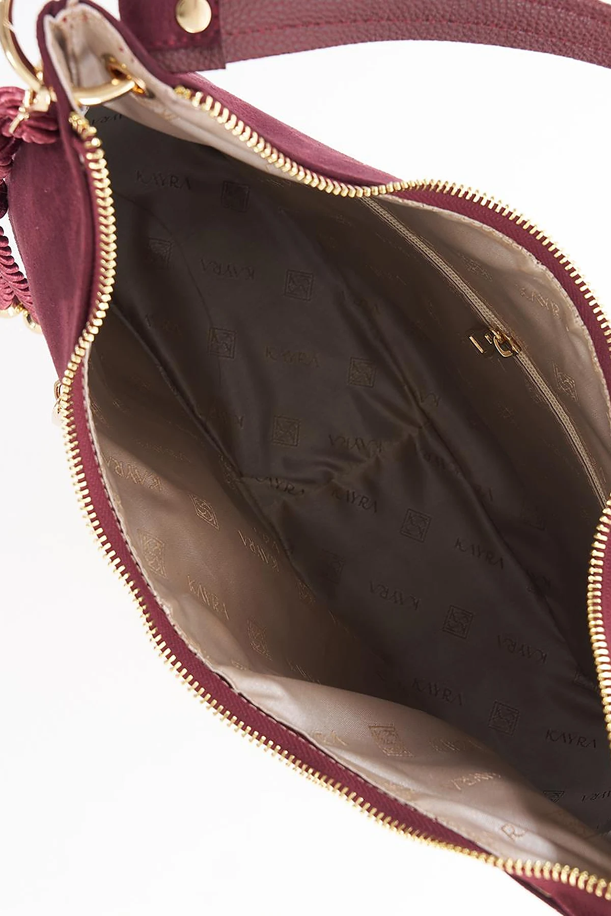 Logo Suede Bag Burgundy