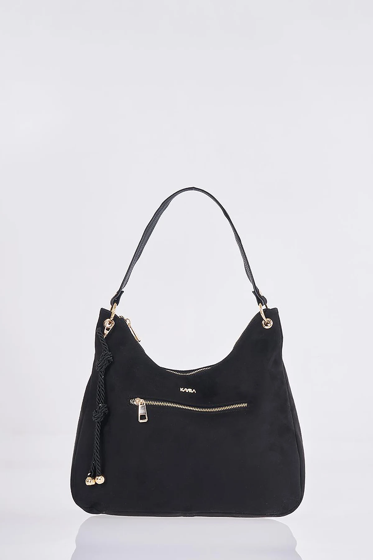 Logo Suede Bag Black