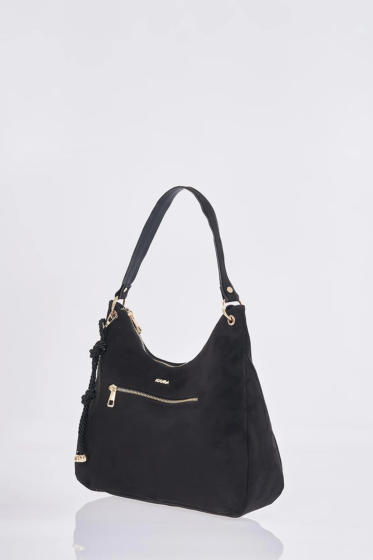 Logo Suede Bag Black