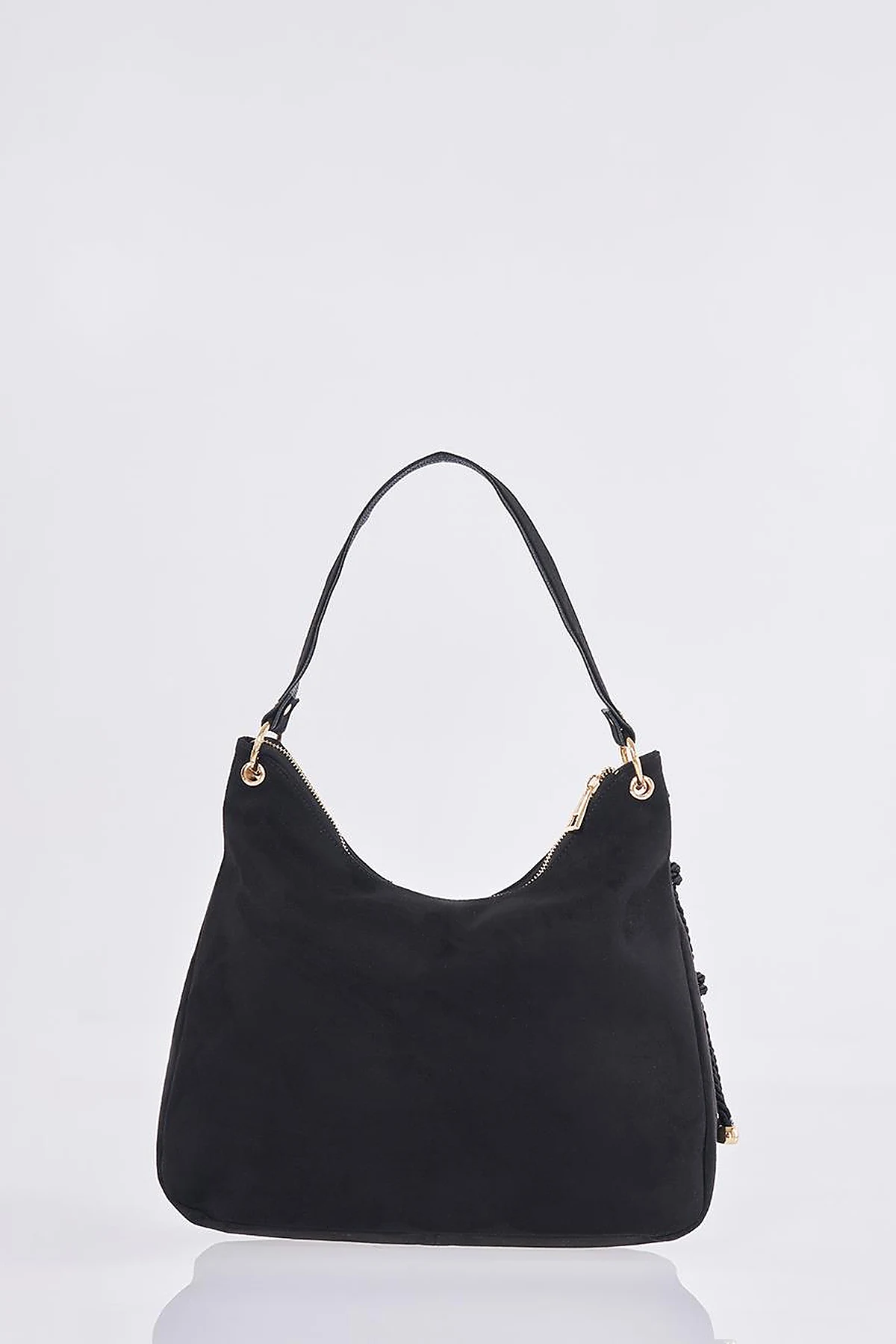 Logo Suede Bag Black