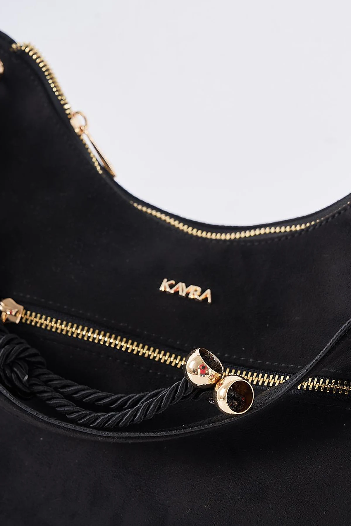 Logo Suede Bag Black