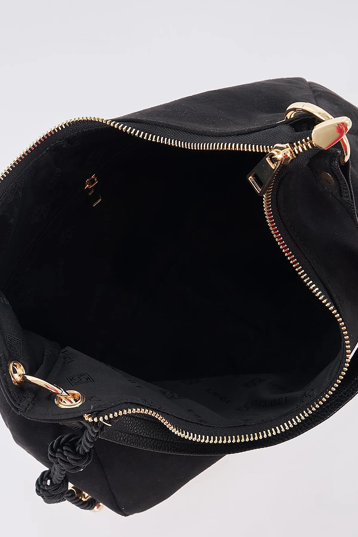 Logo Suede Bag Black