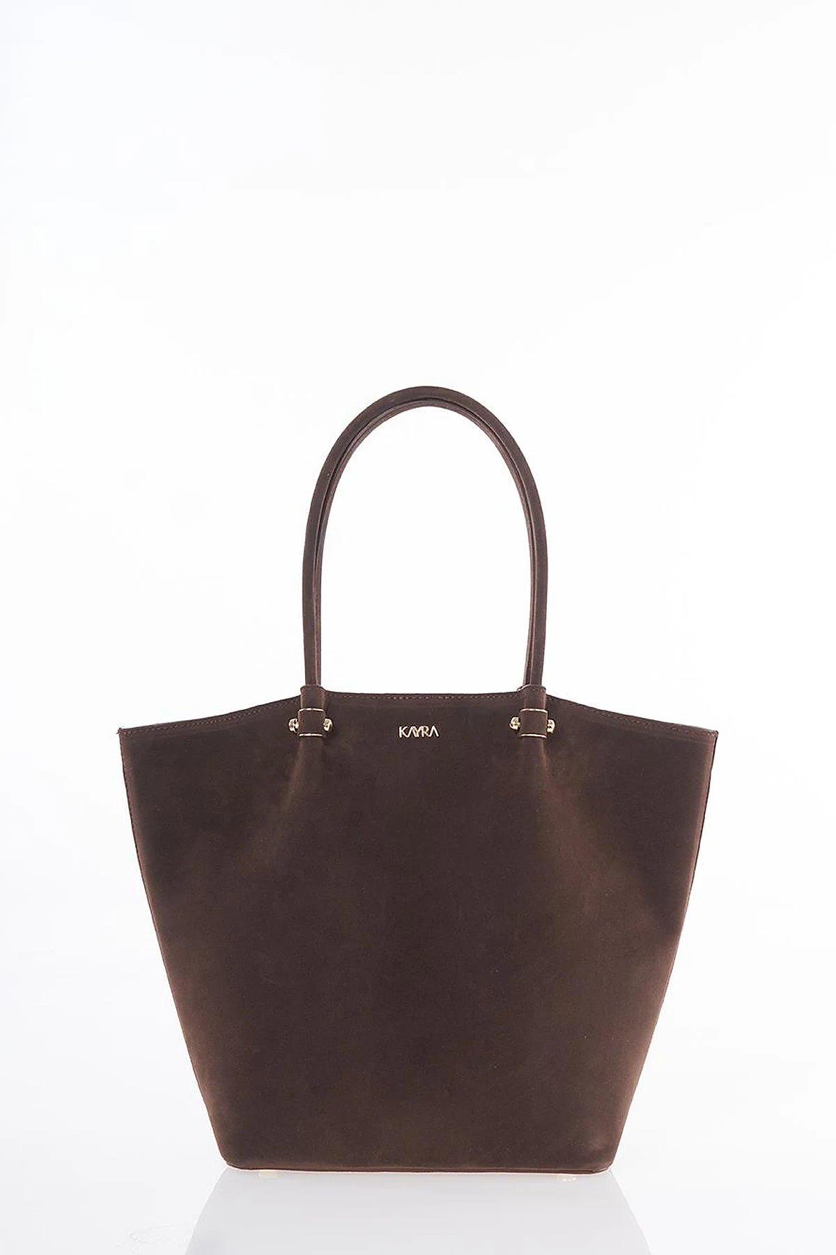 Suede Shoulder Bag Dark Brown