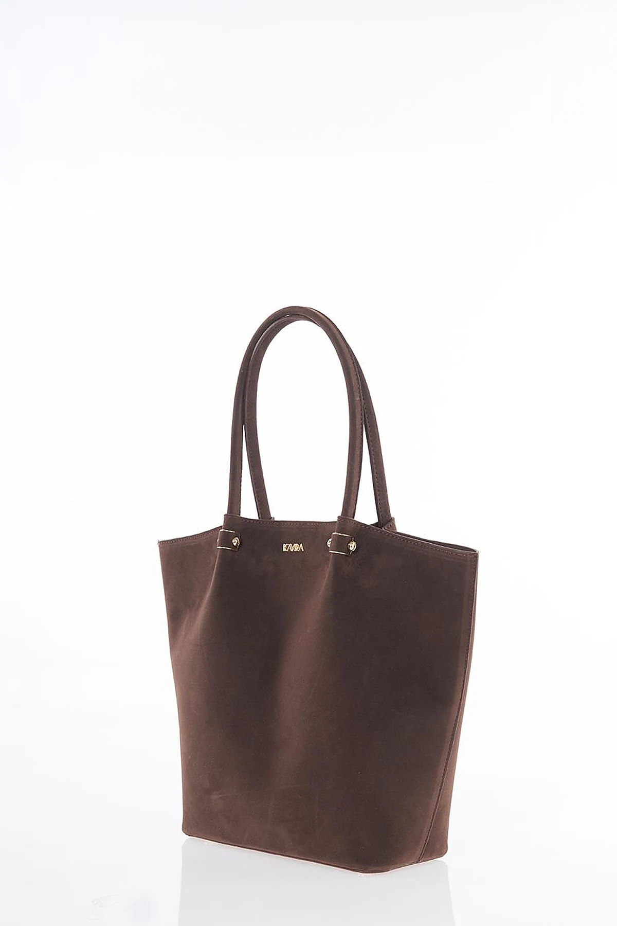 Suede Shoulder Bag Dark Brown
