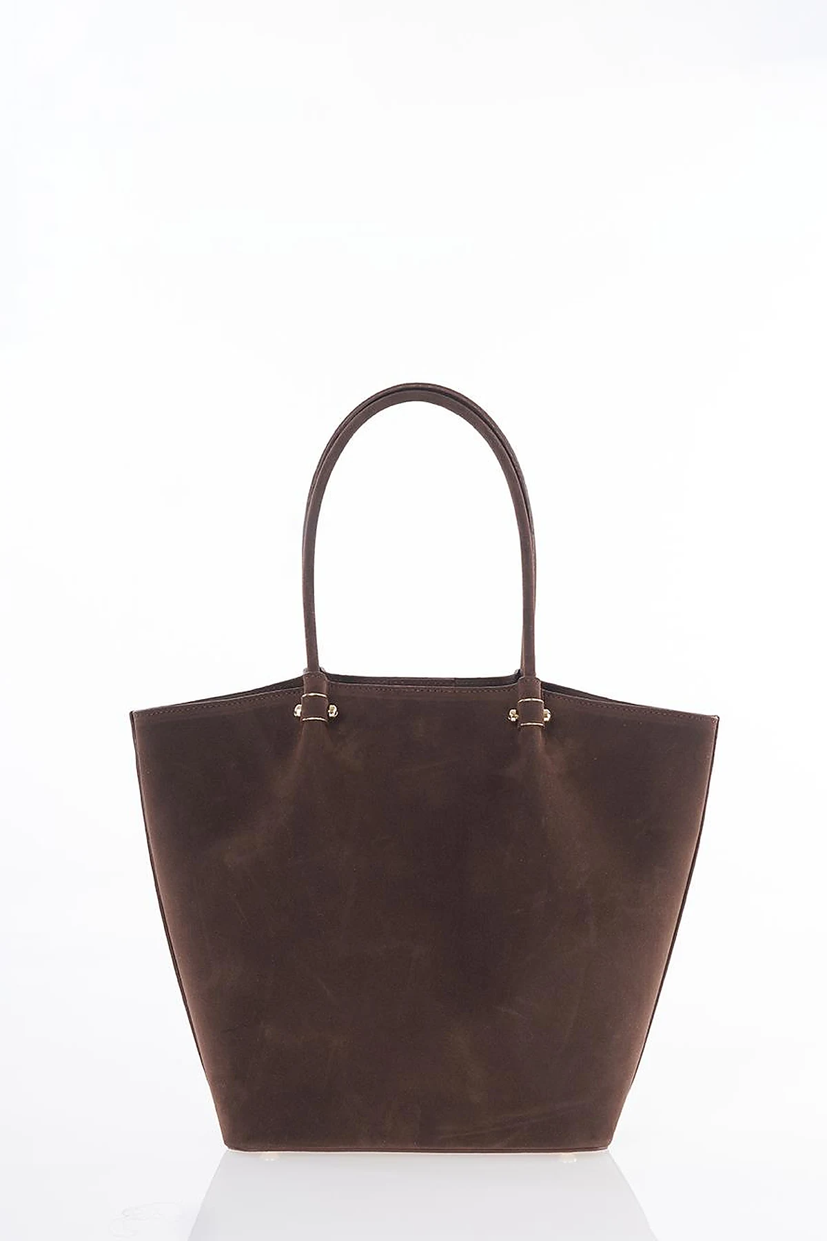 Suede Shoulder Bag Dark Brown
