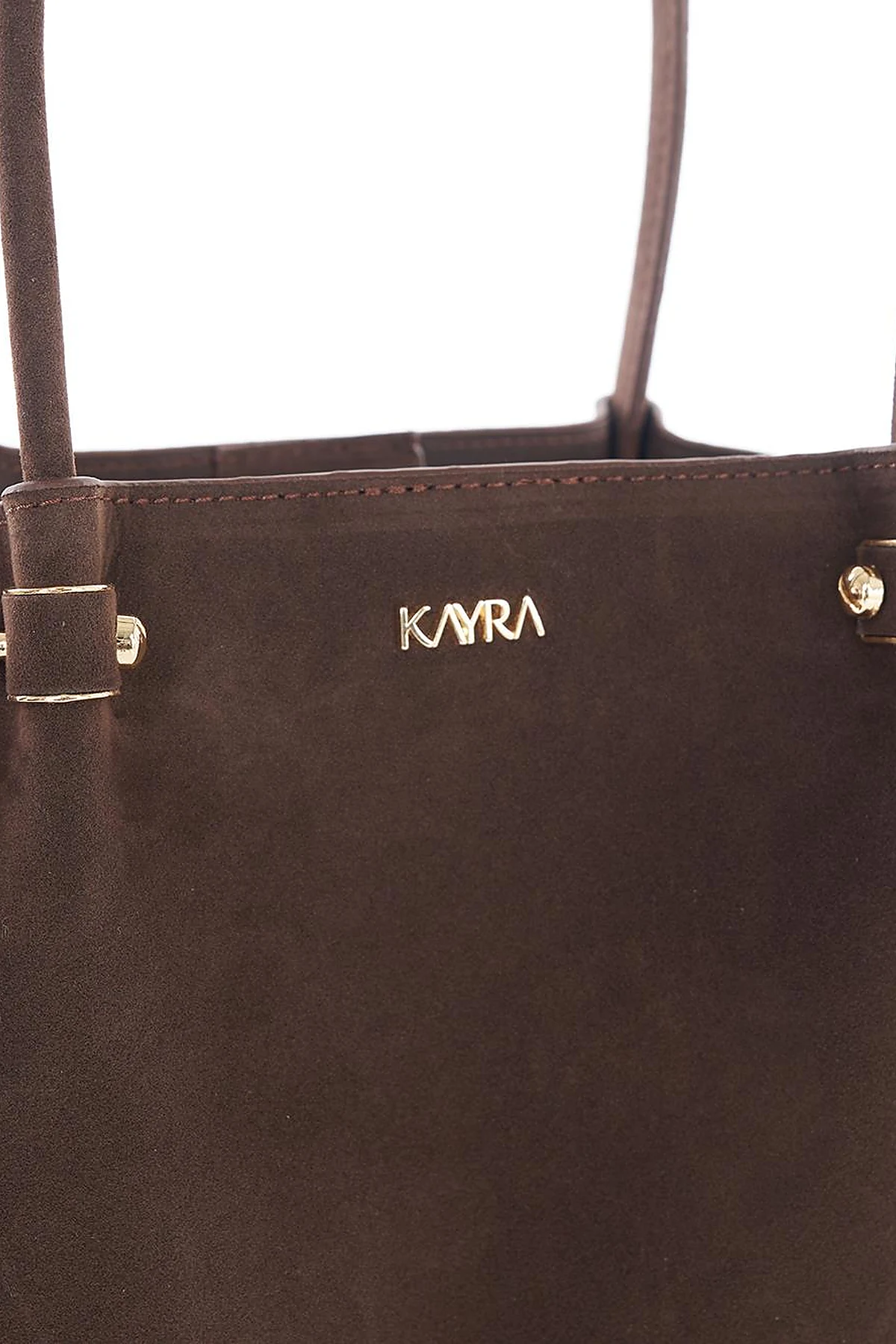 Suede Shoulder Bag Dark Brown