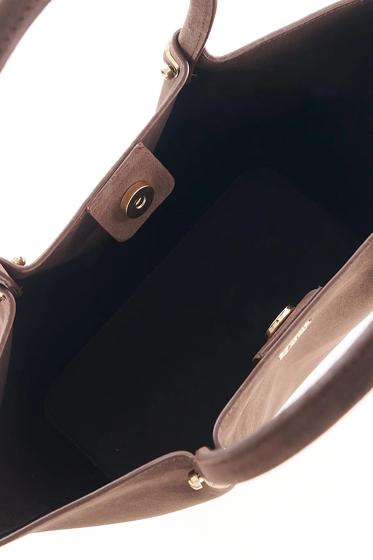 Suede Shoulder Bag Dark Brown