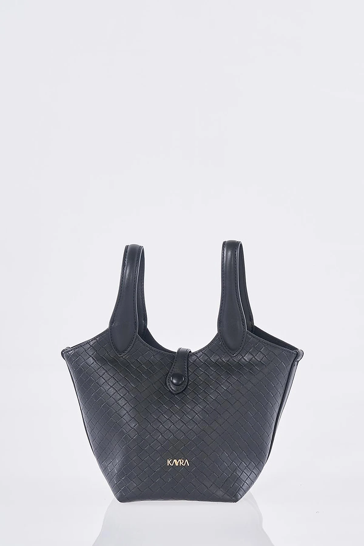 Faux Leather Handbag - Black