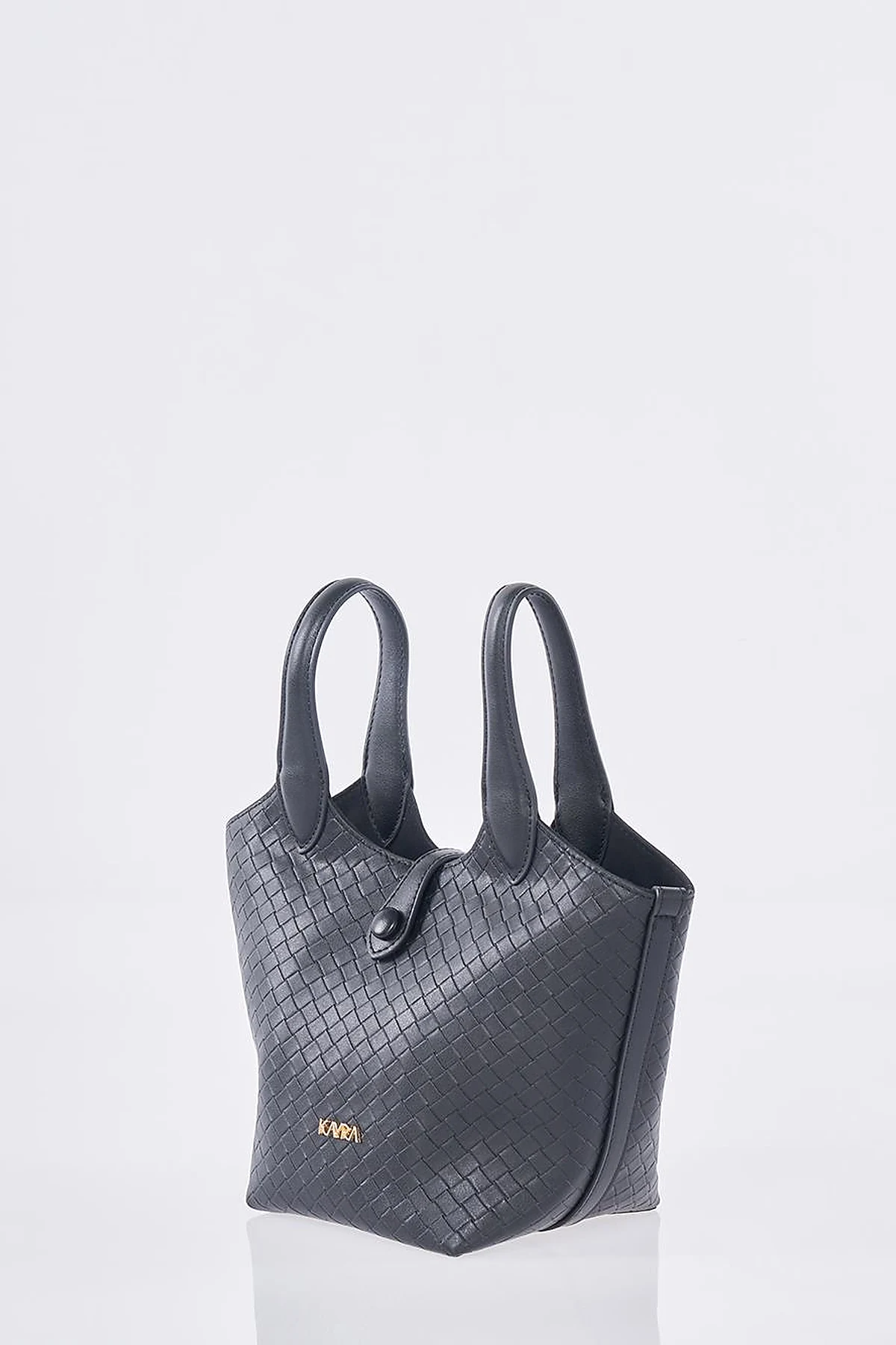 Faux Leather Handbag - Black